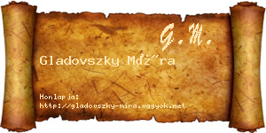Gladovszky Míra névjegykártya